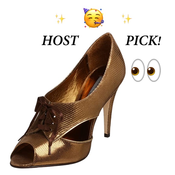 Anne Klein Shoes - ANNE KLEIN Vintage Bronze-Gold Peep-Toe Pump